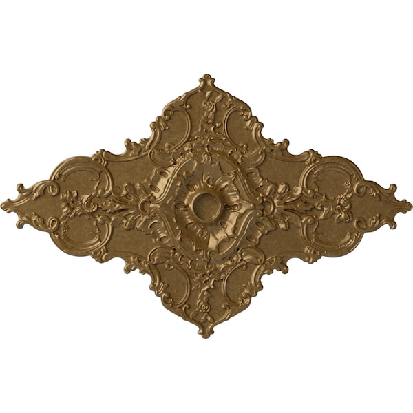 Ekena Millwork Melchor Diamond Ceiling Medallion (Canopies up to 4"), 67 1/4"W x 43 3/8"H x 4"ID x 2"P, Pale Gold CM70X43MLPAS - main